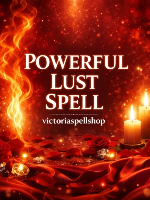 "Red flames, roses, and candles on silk for Powerful Lust Spell and passion attraction ritual."